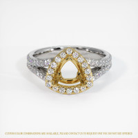 18K Yellow & White Pave Ring Setting Image