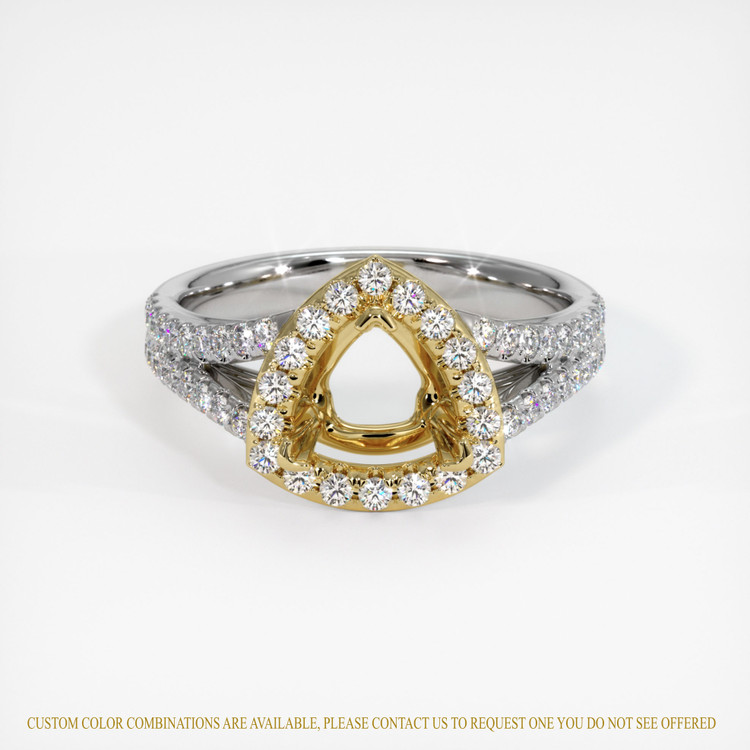 18K Yellow & White Pave Ring Setting