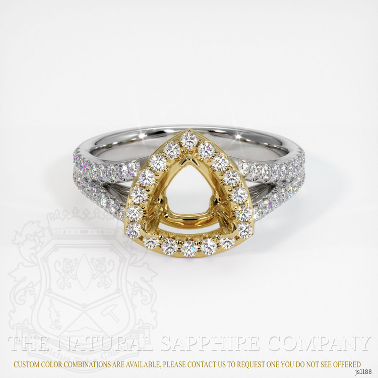18K Yellow & White Pave Ring Setting