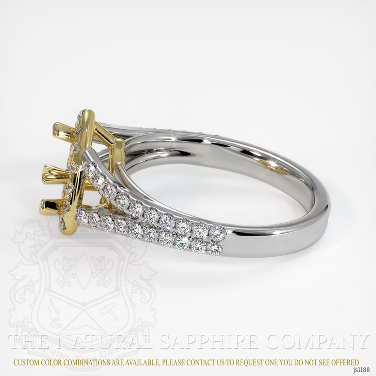 18K Yellow & White Pave Ring Setting