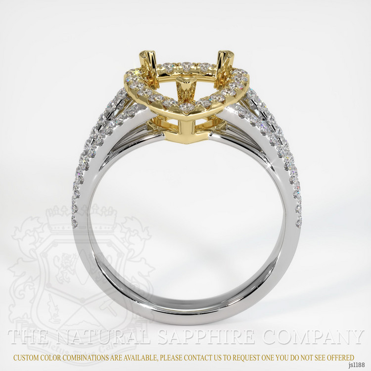 18K Yellow & White Pave Ring Setting
