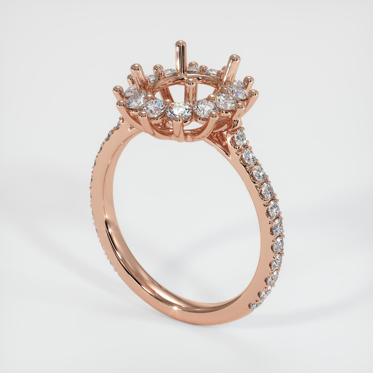 14K Rose Gold Pave Ring Setting
