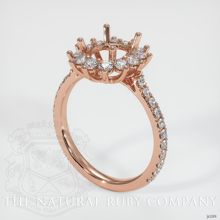 14K Rose Gold Pave Ring Setting