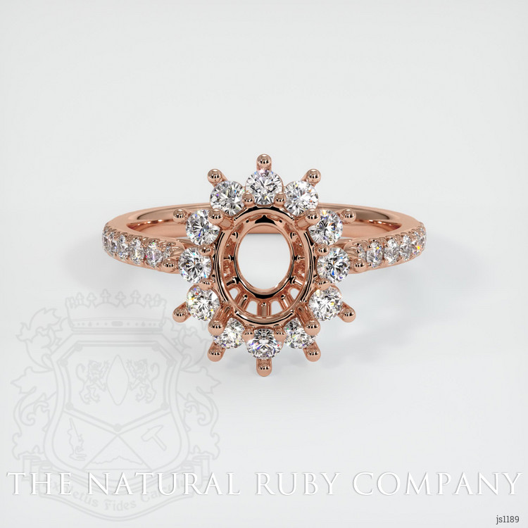 14K Rose Gold Pave Ring Setting
