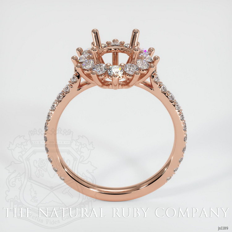 14K Rose Gold Pave Ring Setting