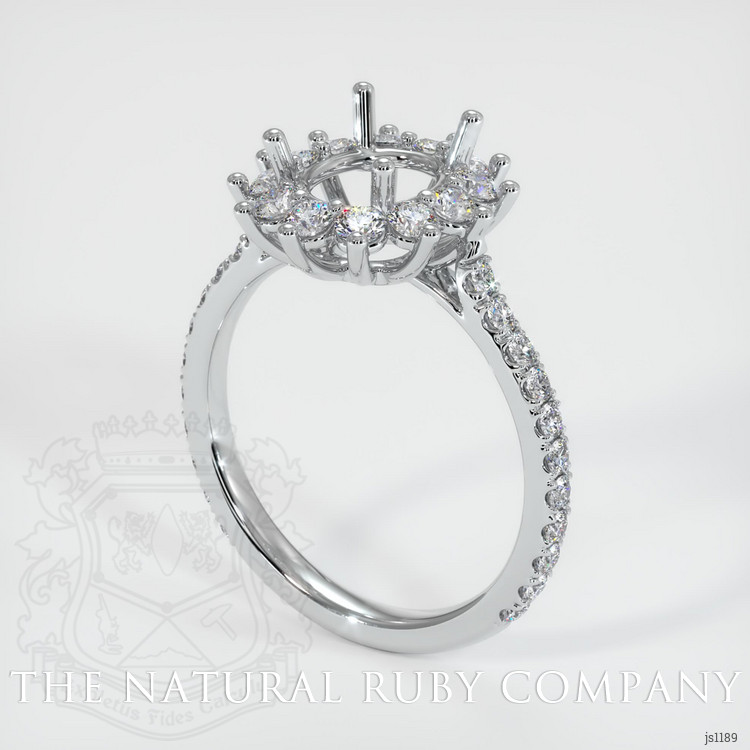14K White Gold Pave Ring Setting