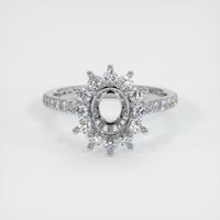 14K White Gold Pave Ring Setting Image