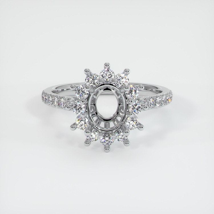 14K White Gold Pave Ring Setting