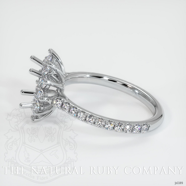 14K White Gold Pave Ring Setting