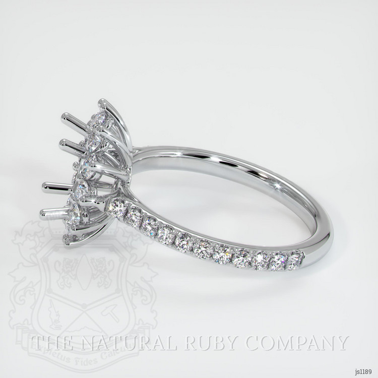 14K White Gold Pave Ring Setting