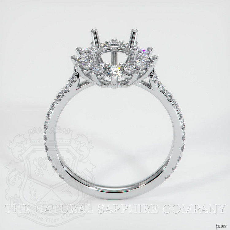 14K White Gold Pave Ring Setting