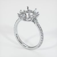 Pave Blue Sapphire Ring 0.57 Ct., 18K White Gold Combination Setting