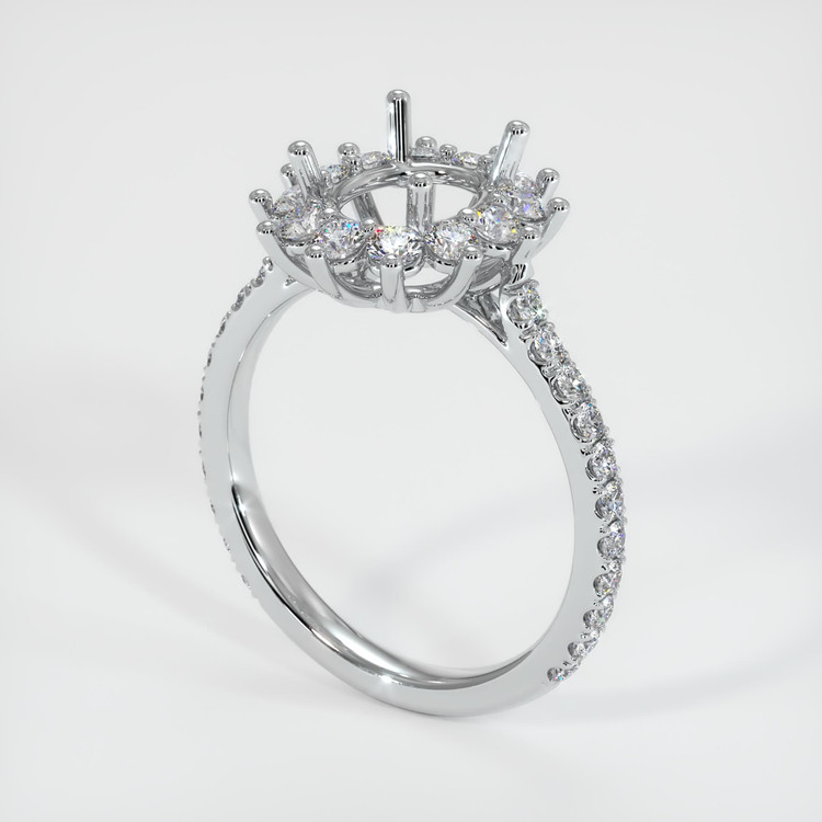 Pave Rhodolite Garnet Ring 2.45 Ct., 18K White Gold