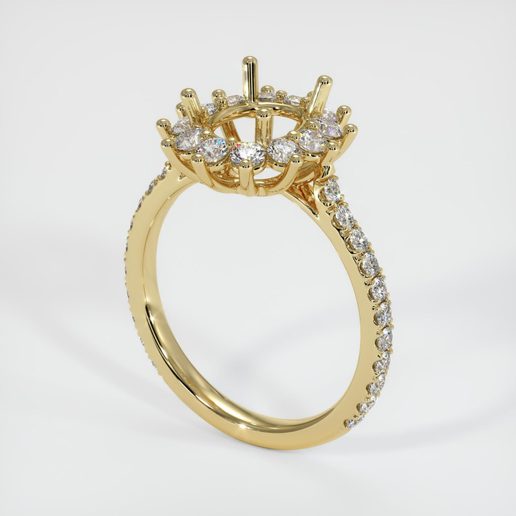 14K Yellow Gold Pave Ring Setting