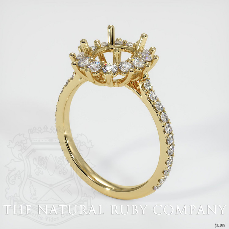 14K Yellow Gold Pave Ring Setting