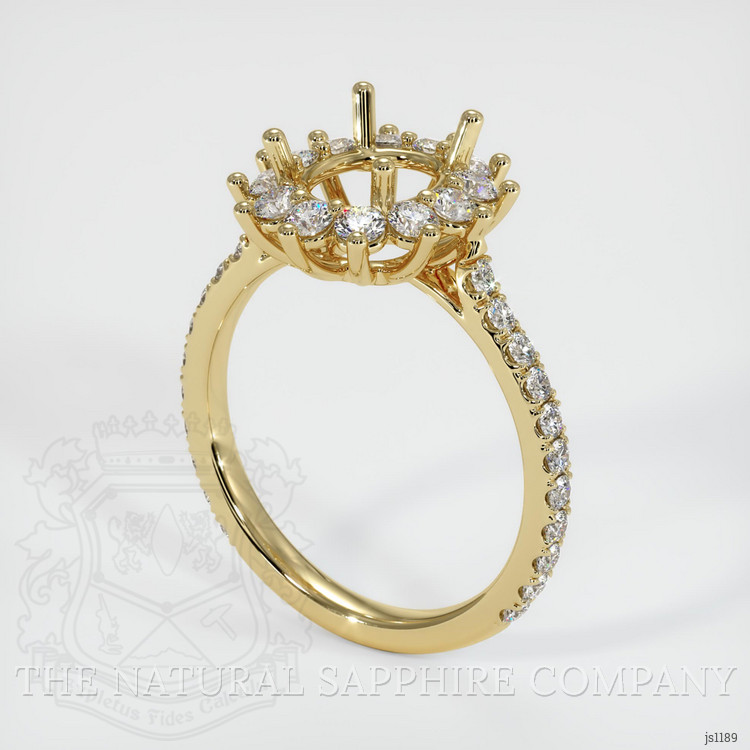 14K Yellow Gold Pave Ring Setting