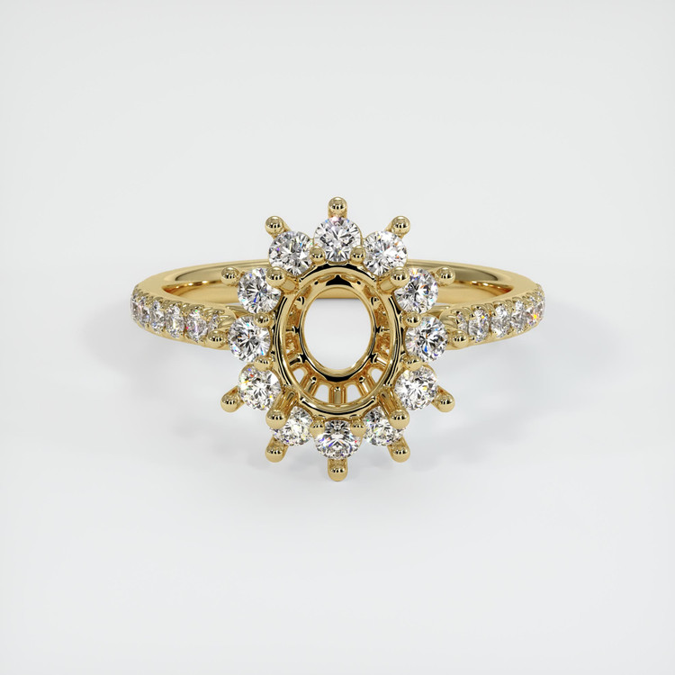 14K Yellow Gold Pave Ring Setting