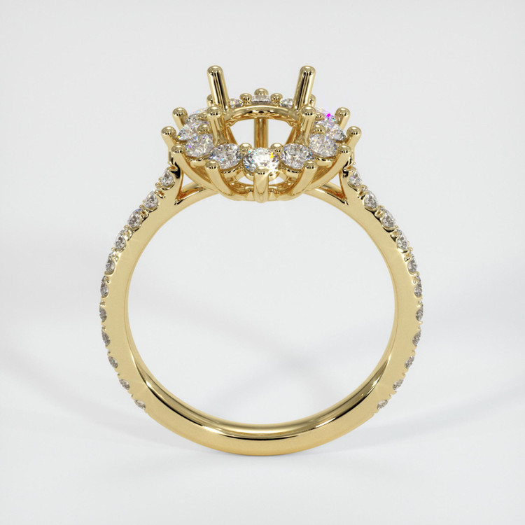 14K Yellow Gold Pave Ring Setting