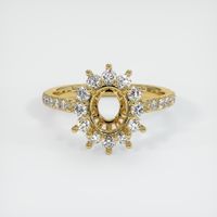 18K Yellow Gold Pave Ring Setting Image