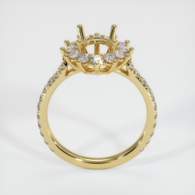 18K Yellow Gold Pave Ring Setting