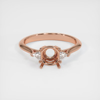 14K Rose Gold Three Stone Ring Setting Image