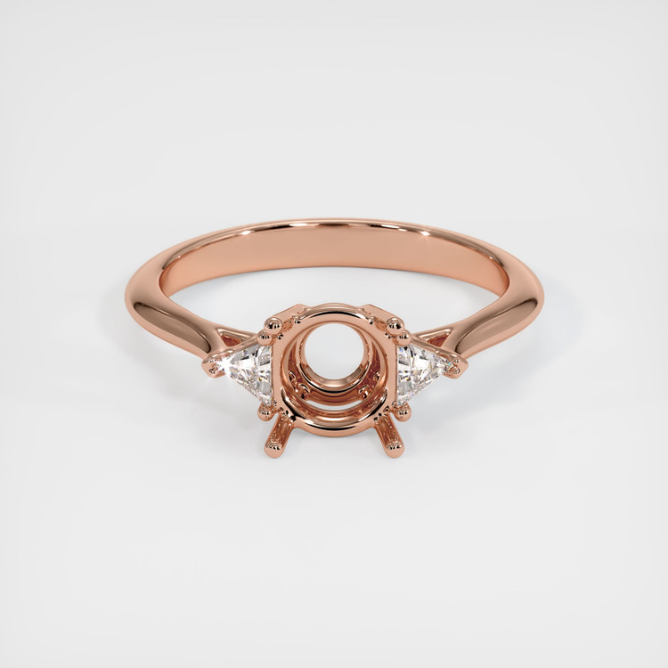 14K Rose Gold Three Stone Ring Setting