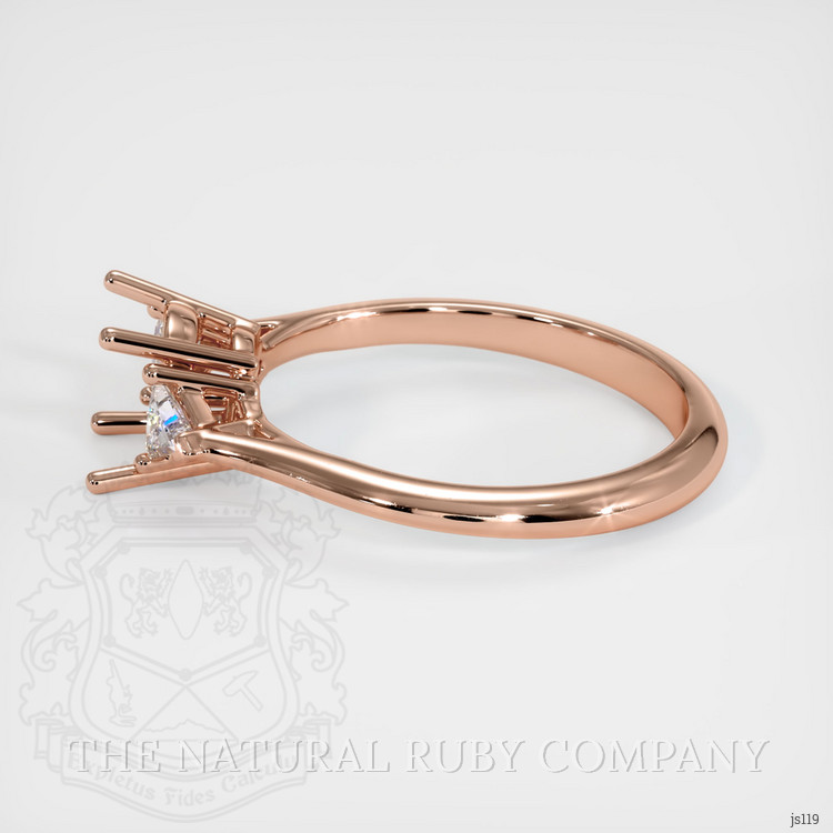 14K Rose Gold Three Stone Ring Setting