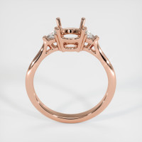 14K Rose Gold Three Stone Ring Setting Image
