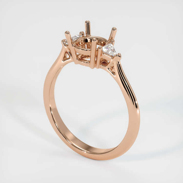 18K Rose Gold Three Stone Ring Setting
