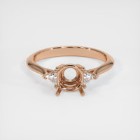 18K Rose Gold Three Stone Ring Setting Image