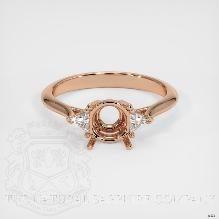 18K Rose Gold Three Stone Ring Setting