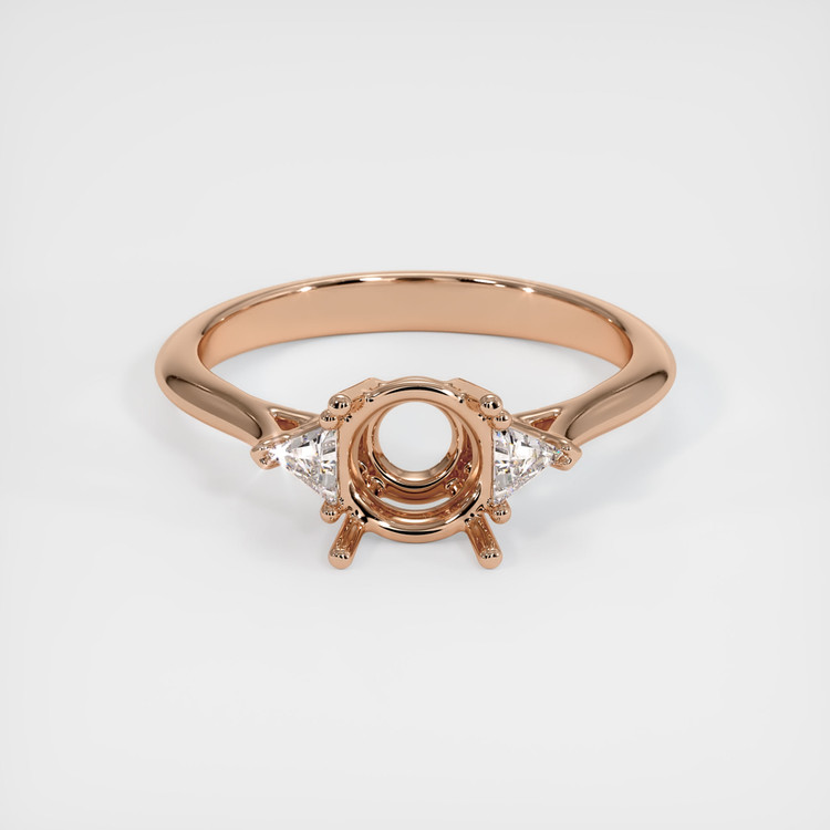 18K Rose Gold Three Stone Ring Setting