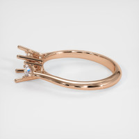 18K Rose Gold Three Stone Ring Setting Image
