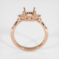 18K Rose Gold Three Stone Ring Setting Image