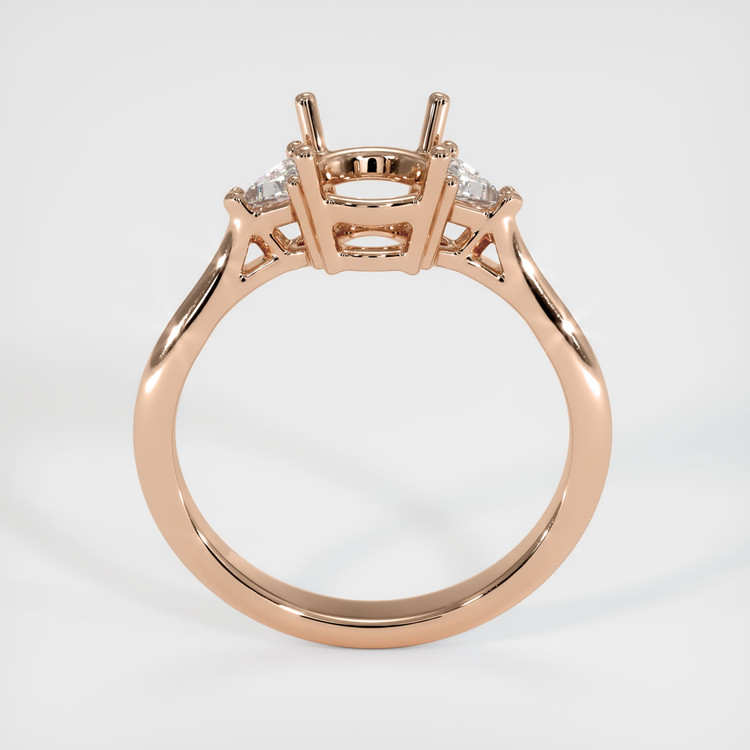 18K Rose Gold Three Stone Ring Setting