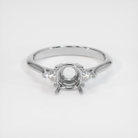 14K White Gold Three Stone Ring Setting Image