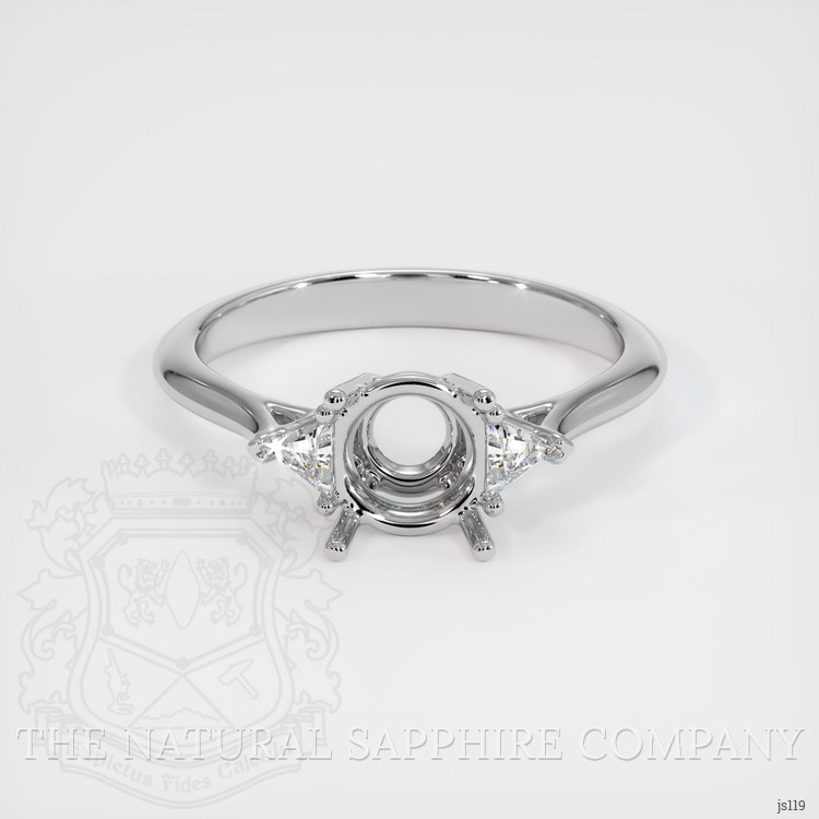 14K White Gold Three Stone Ring Setting