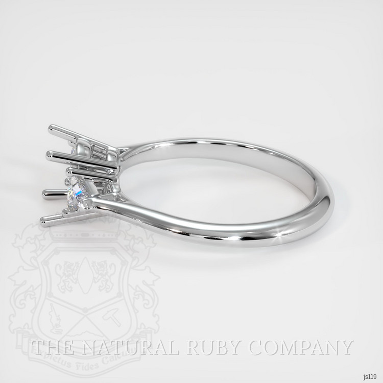 14K White Gold Three Stone Ring Setting
