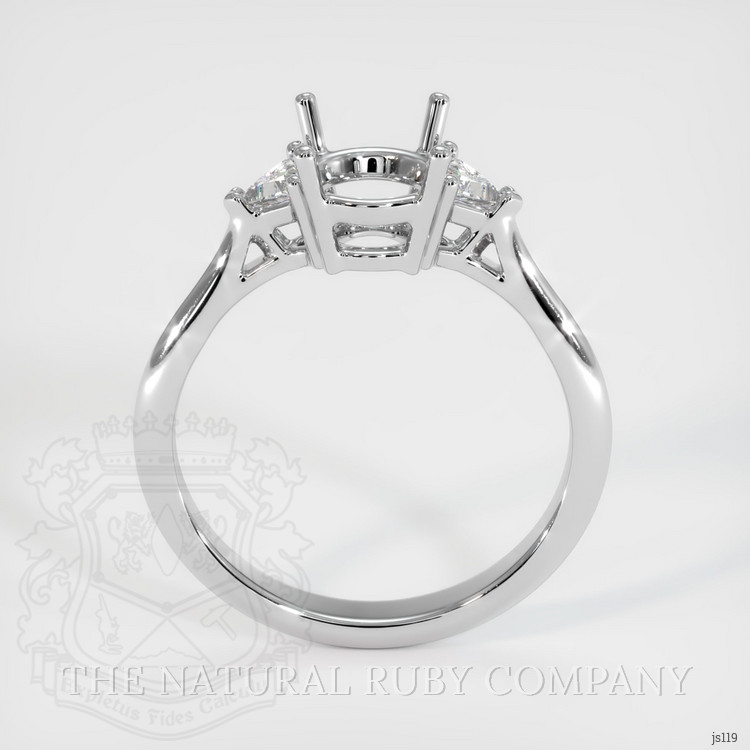 14K White Gold Three Stone Ring Setting