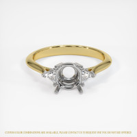 14K White & Yellow Three Stone Ring Setting Image