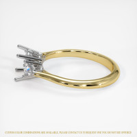 14K White & Yellow Three Stone Ring Setting Image