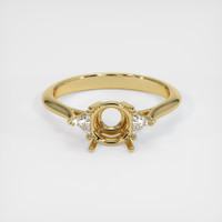 10K Yellow Gold Three Stone Ring Setting Image
