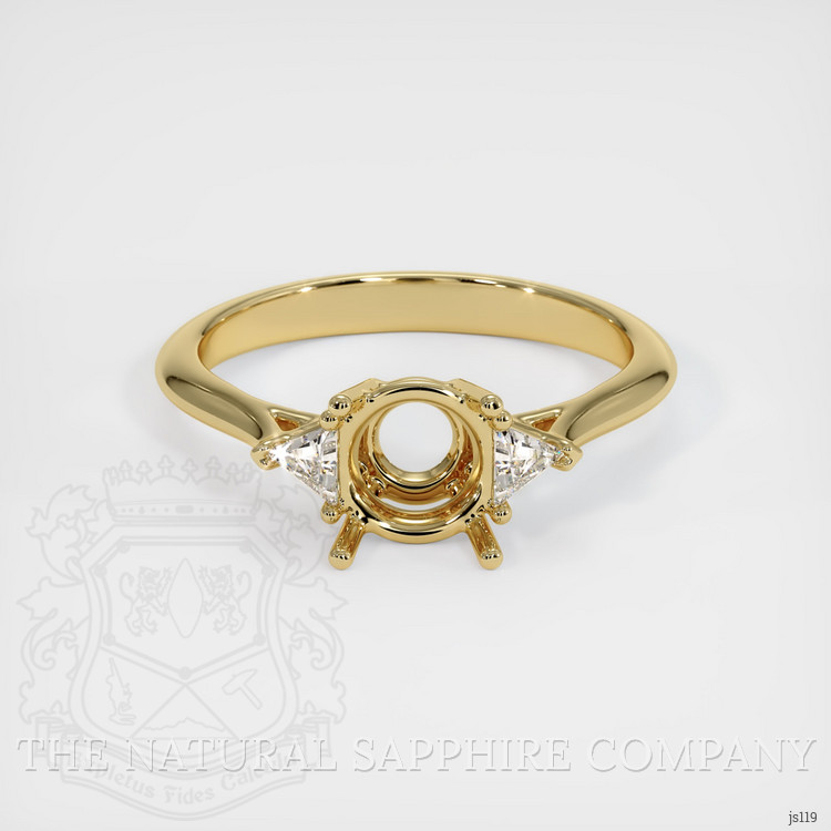 10K Yellow Gold Three Stone Ring Setting