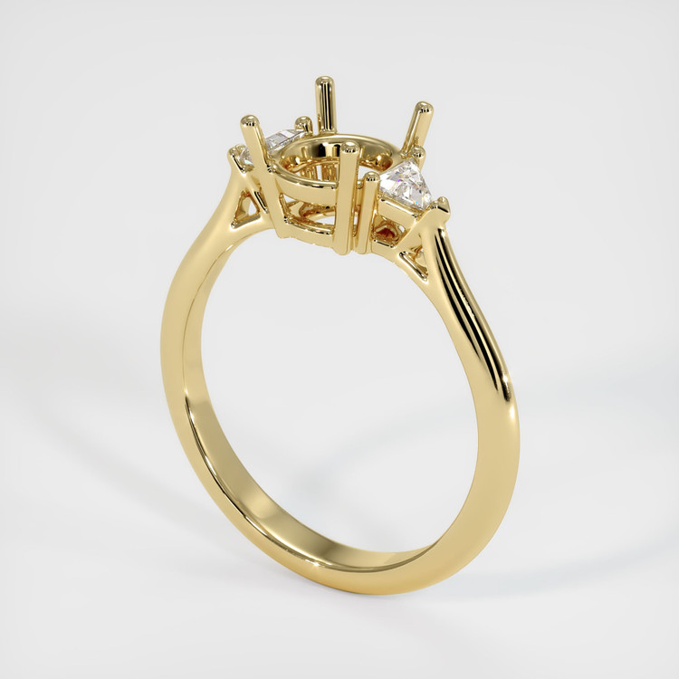 14K Yellow Gold Three Stone Ring Setting