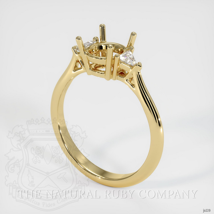 14K Yellow Gold Three Stone Ring Setting