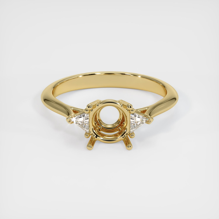 14K Yellow Gold Three Stone Ring Setting