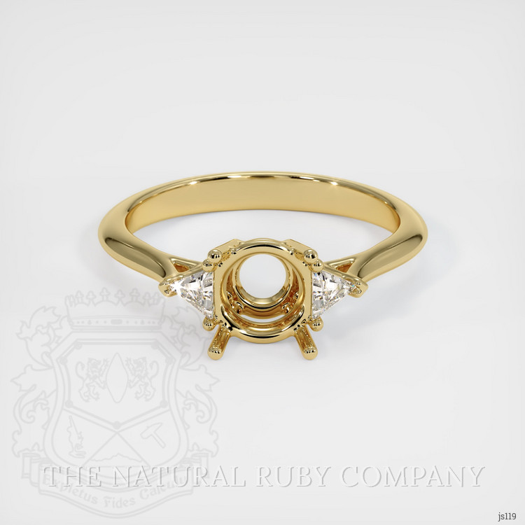 14K Yellow Gold Three Stone Ring Setting