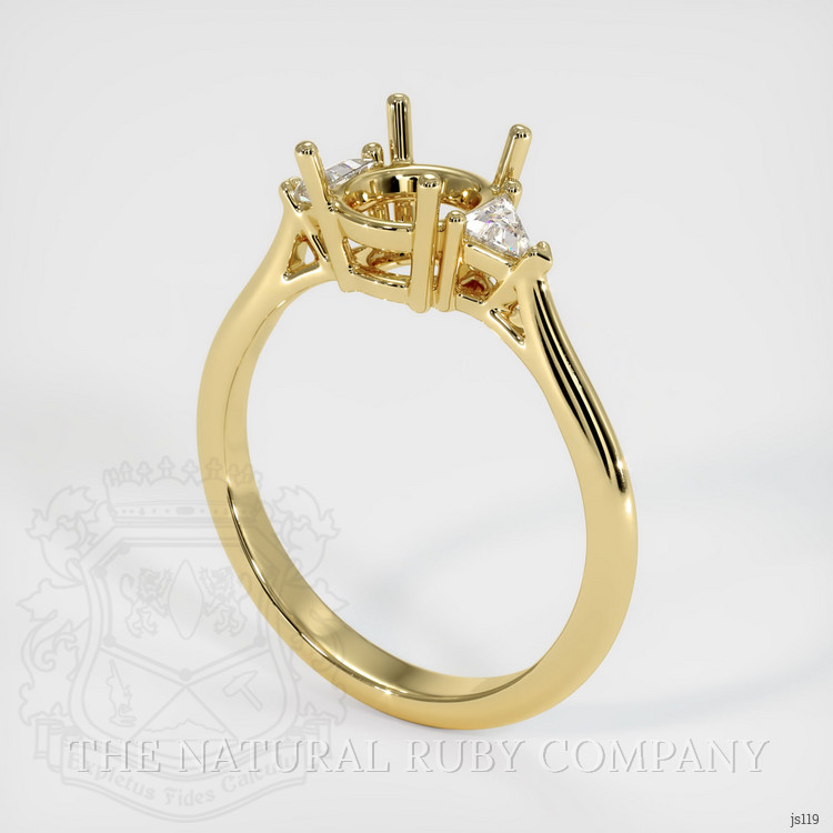 18K Yellow Gold Three Stone Ring Setting