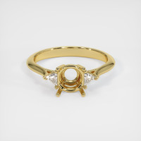 18K Yellow Gold Three Stone Ring Setting Image