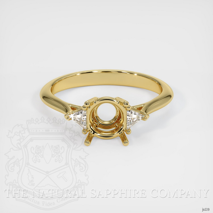 18K Yellow Gold Three Stone Ring Setting